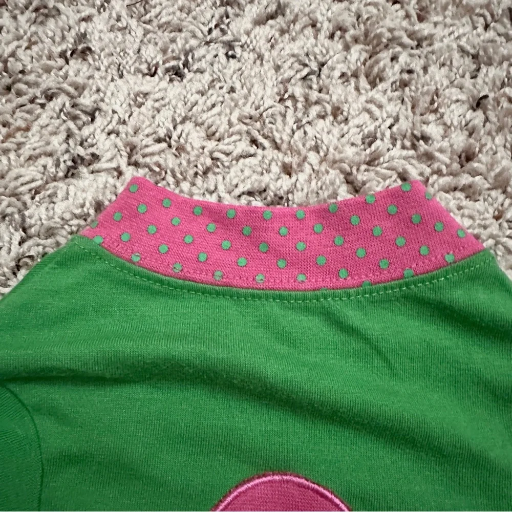 Vintage Y2K SimplyDog Green Socialite Polka Dot Dog Shirt Size Medium Pets